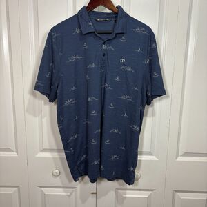 Travis Mathew Golf Polo Mens XL Navy Prestige Performance Athletic Casual